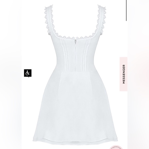 House Of CB White Tilly Pin Tuck Mini Dress feminine sexy girly fairy soft girl - Picture 13 of 16